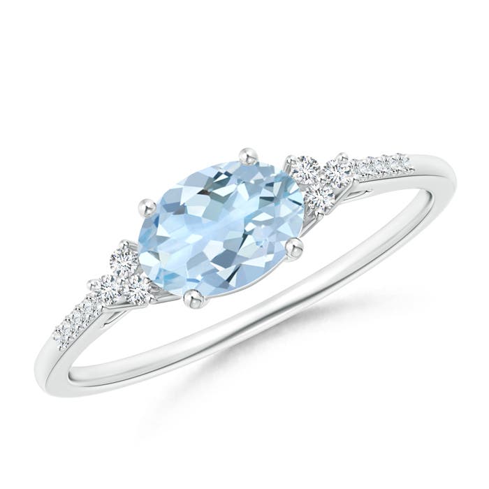 AA - Aquamarine / 0.69 CT / 14 KT White Gold