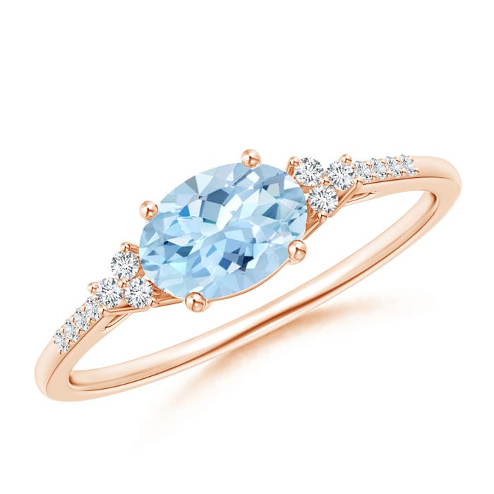 AAA - Aquamarine / 0.69 CT / 14 KT Rose Gold