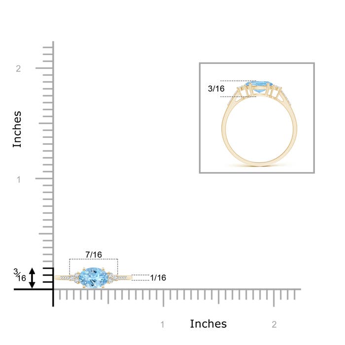 AAAA - Aquamarine / 0.69 CT / 14 KT Yellow Gold