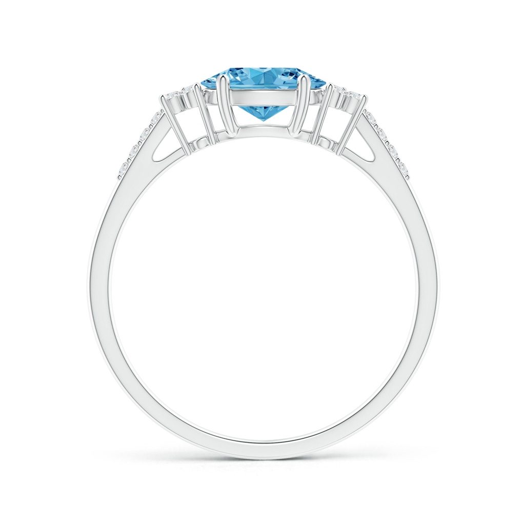 7x5mm AAAA Horizontally Set Oval Fancy Intense Blue Diamond Ring in P950 Platinum - side 199