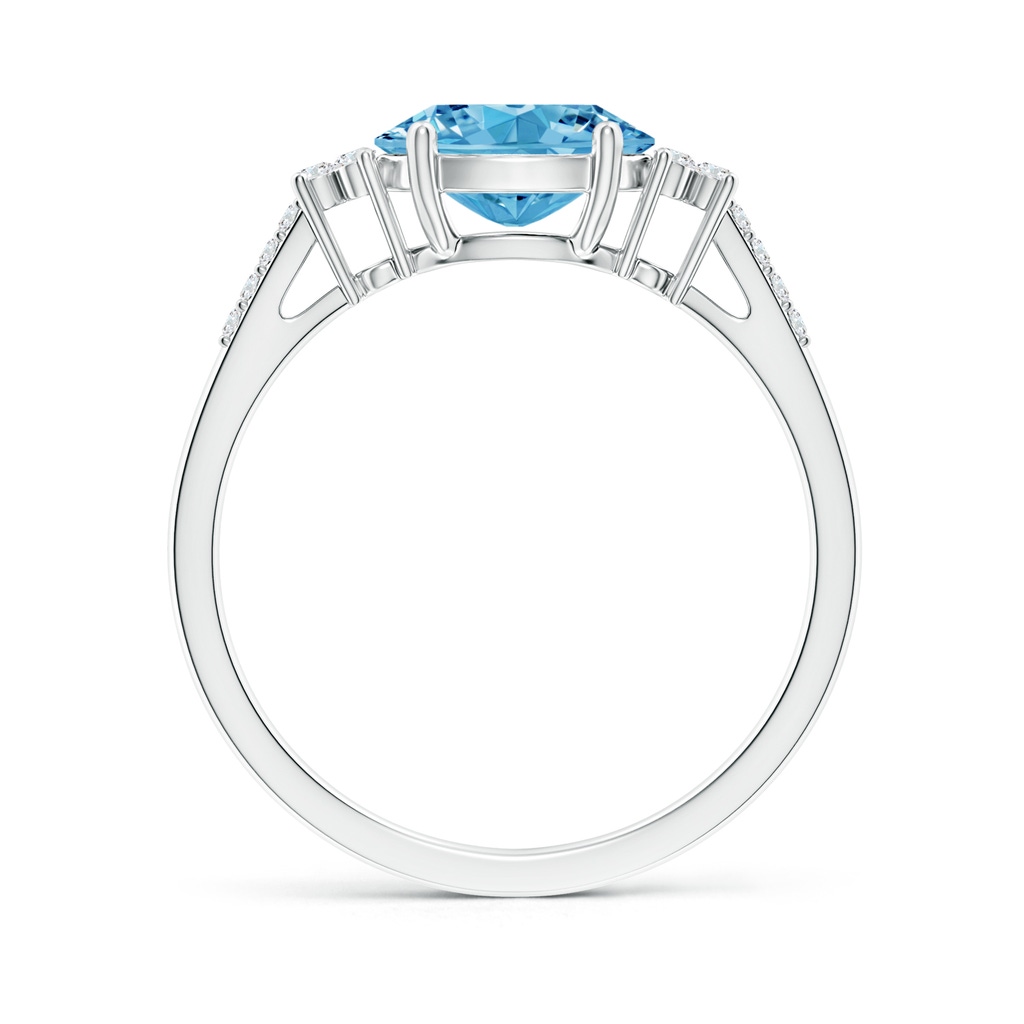 8x6mm AAAA Horizontally Set Oval Fancy Intense Blue Diamond Ring in White Gold - side 199