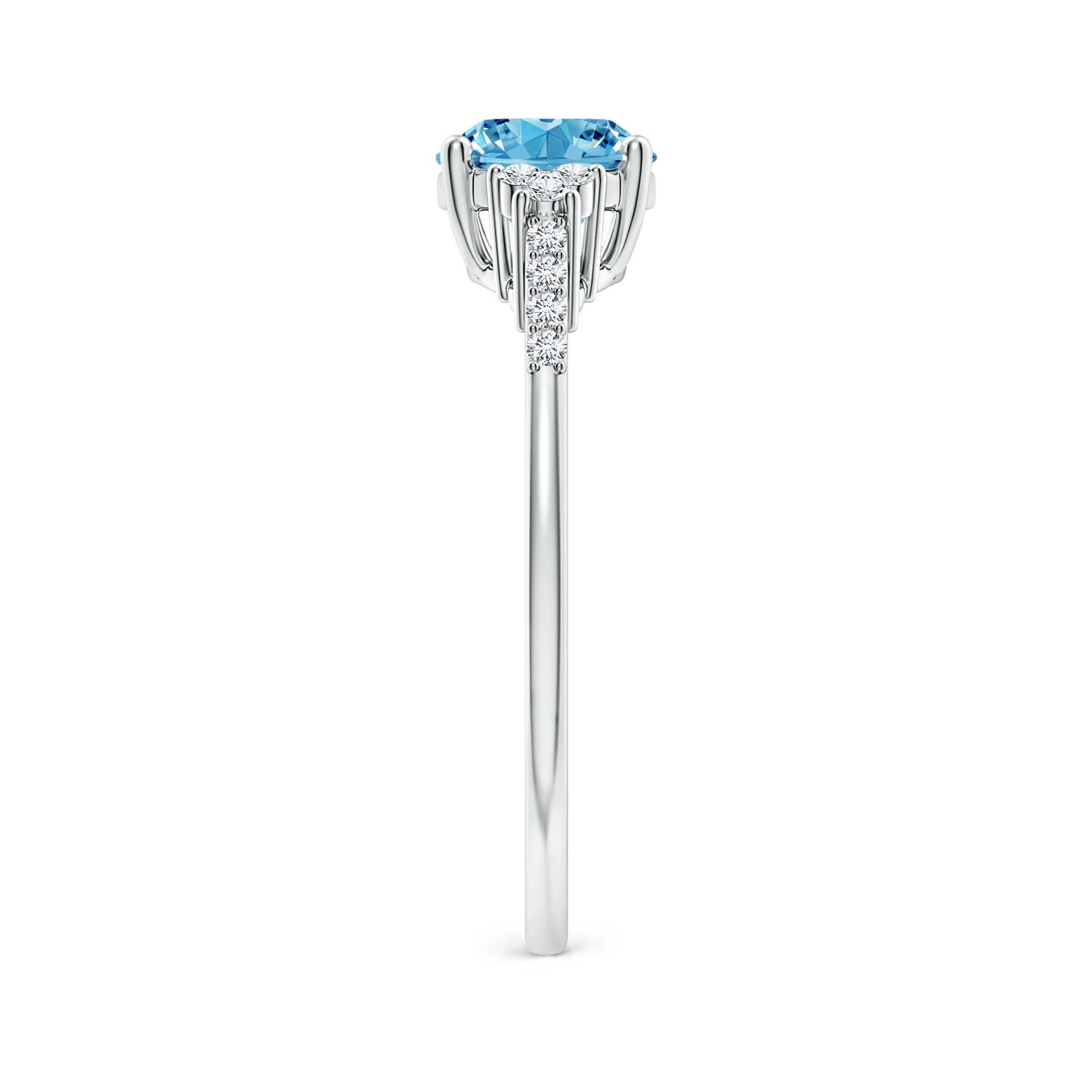 Horizontally Set Oval Fancy Intense Blue Diamond Ring