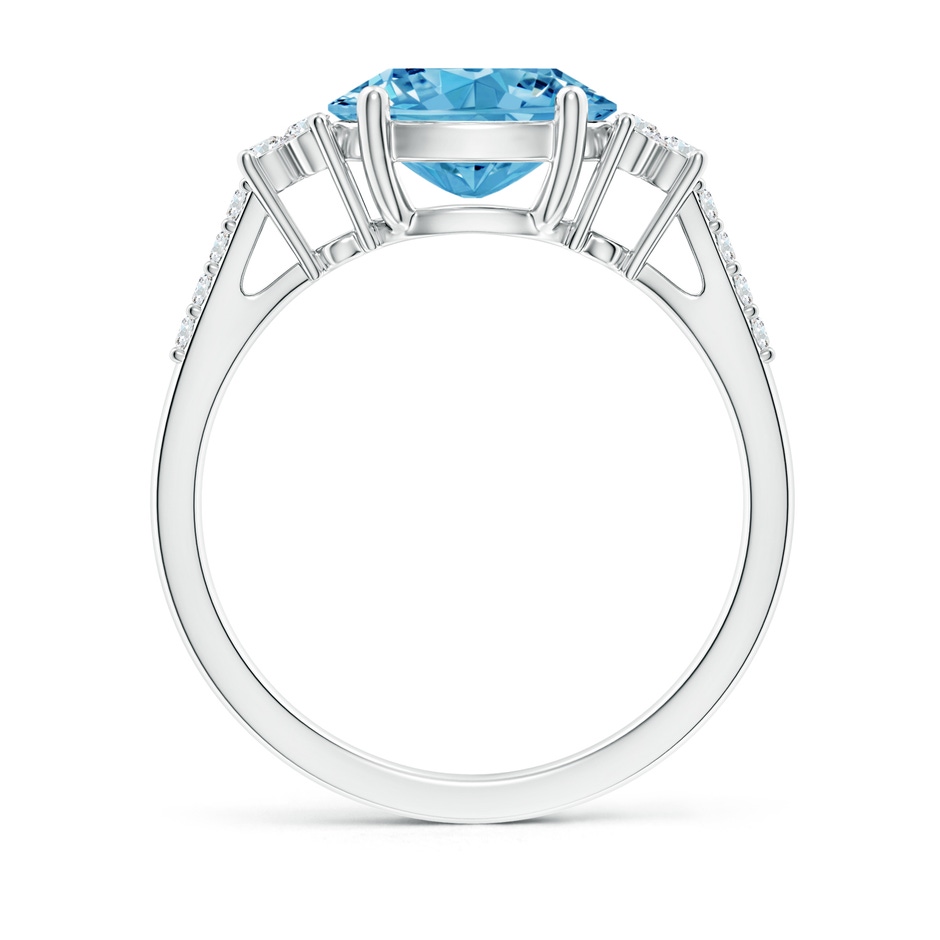9x7mm AAAA Horizontally Set Oval Fancy Intense Blue Diamond Ring in P950 Platinum side 199