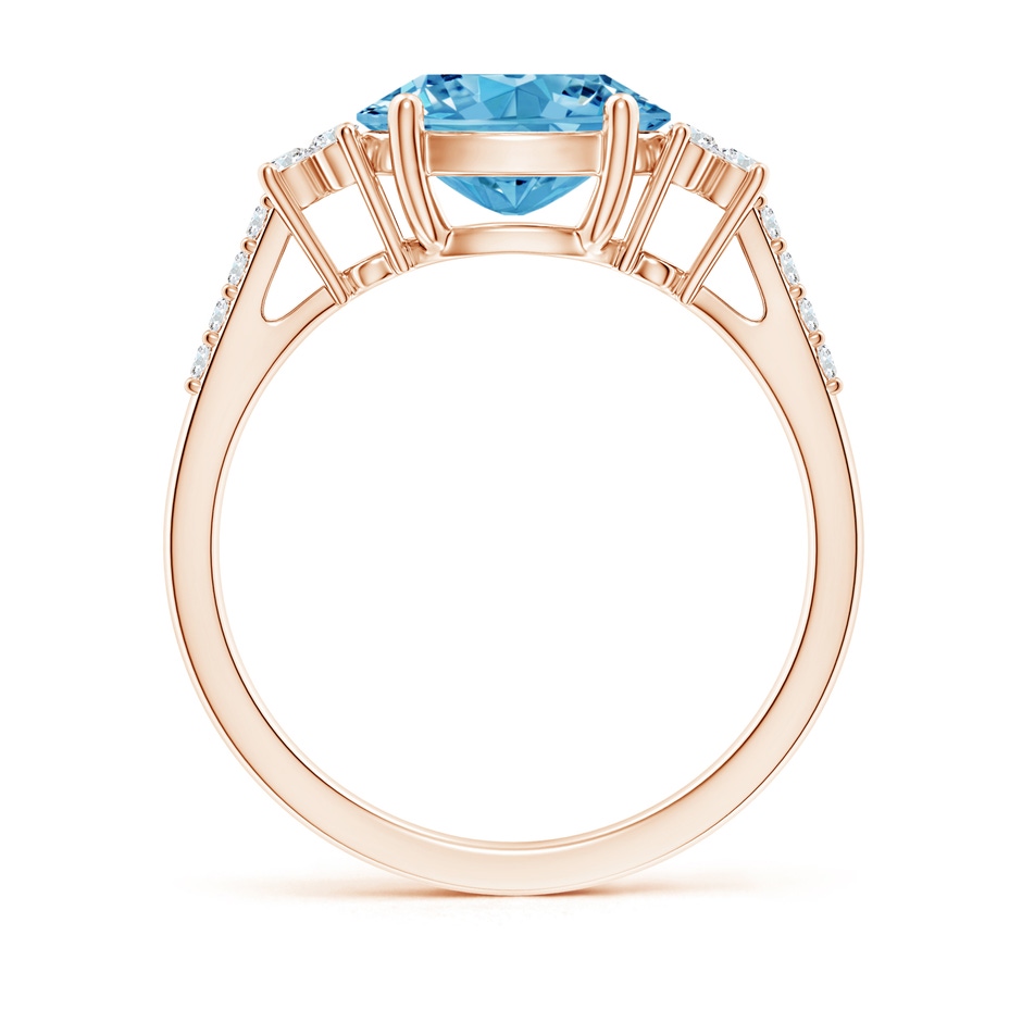 9x7mm AAAA Horizontally Set Oval Fancy Intense Blue Diamond Ring in Rose Gold side 199