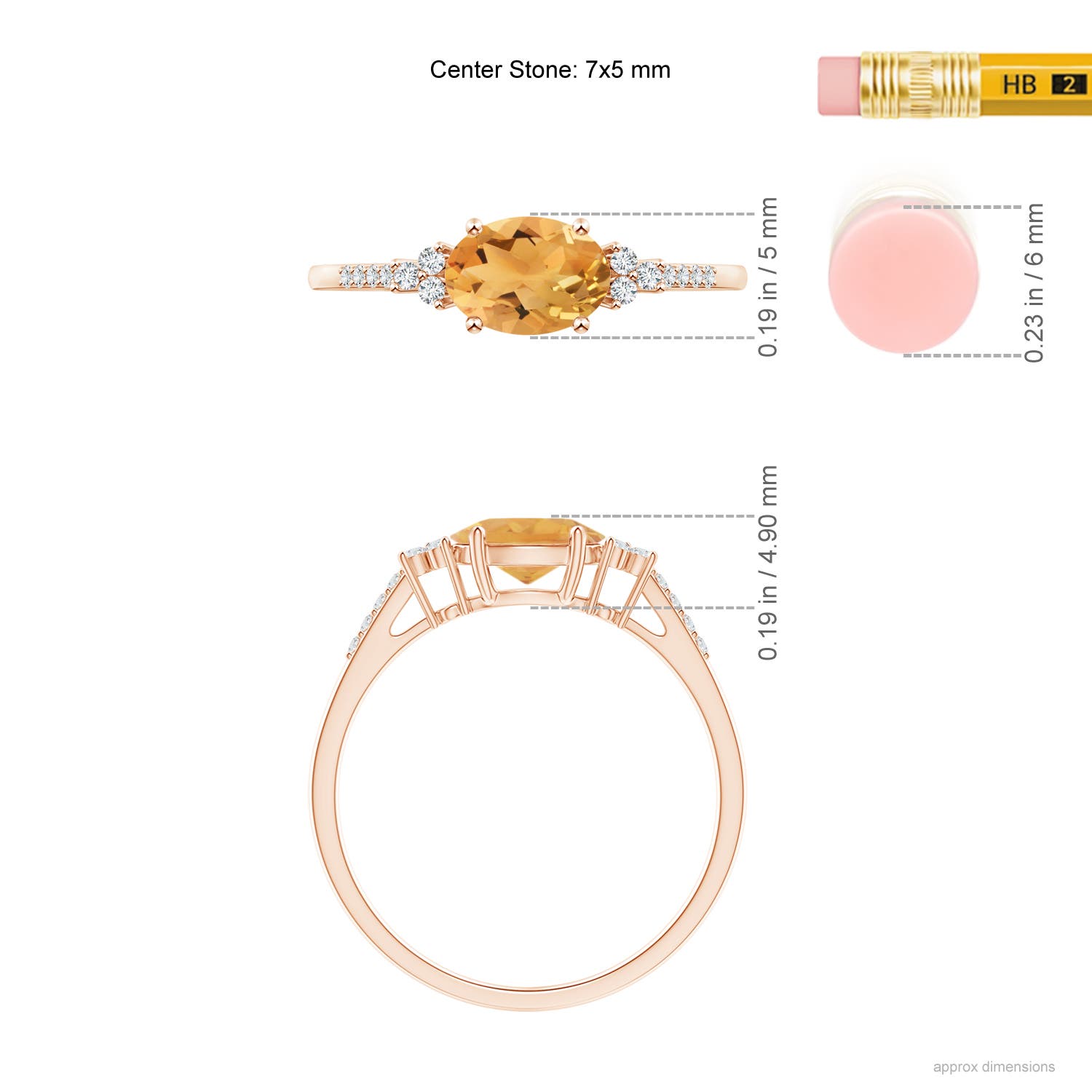 A - Citrine / 0.84 CT / 14 KT Rose Gold