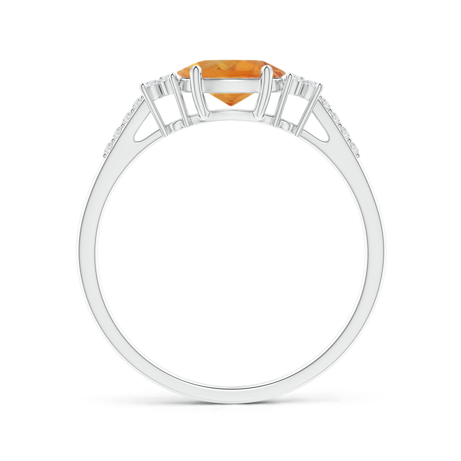 AA - Citrine / 0.84 CT / 14 KT White Gold