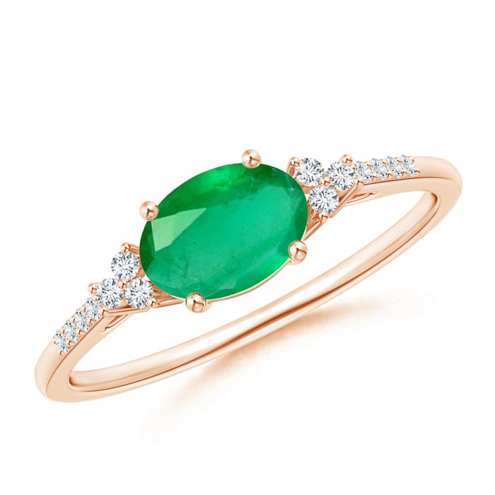 A - Emerald / 0.75 CT / 14 KT Rose Gold