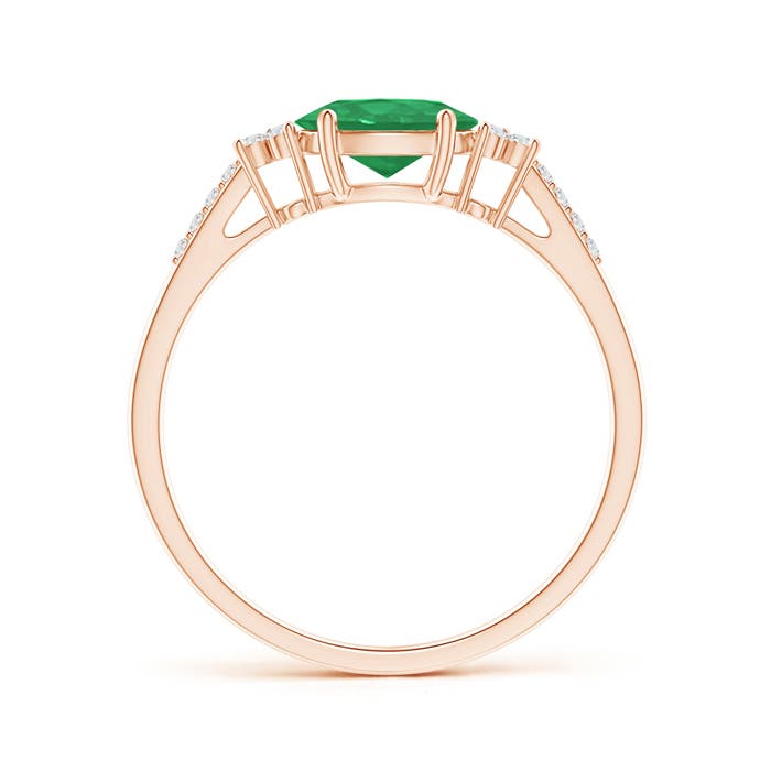 A - Emerald / 0.75 CT / 14 KT Rose Gold