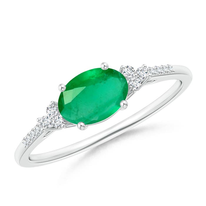 A - Emerald / 0.75 CT / 14 KT White Gold