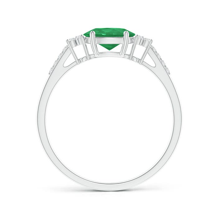 A - Emerald / 0.75 CT / 14 KT White Gold