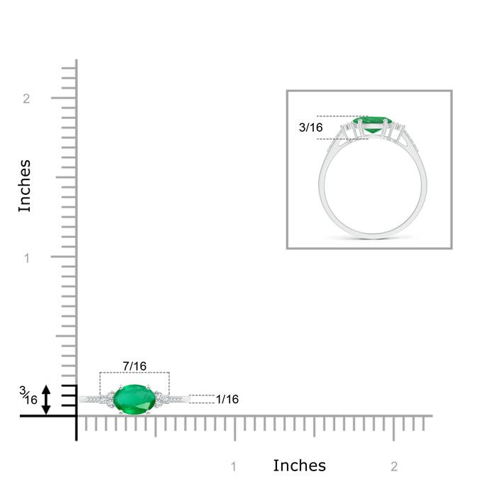 A - Emerald / 0.75 CT / 14 KT White Gold