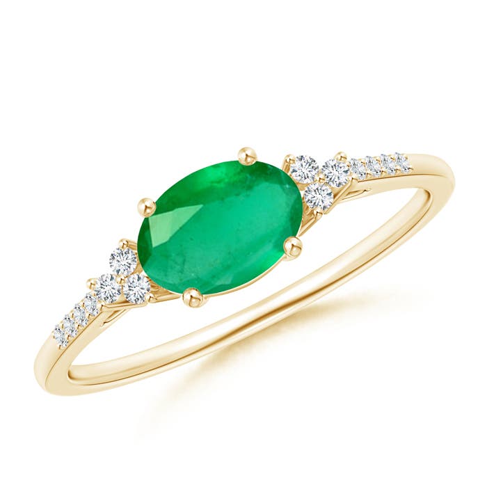 A - Emerald / 0.75 CT / 14 KT Yellow Gold