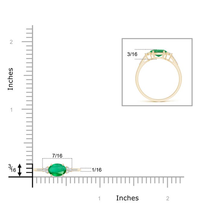 A - Emerald / 0.75 CT / 14 KT Yellow Gold