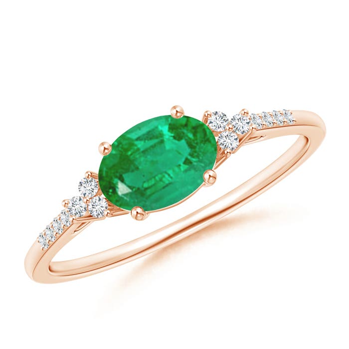 AA - Emerald / 0.75 CT / 14 KT Rose Gold