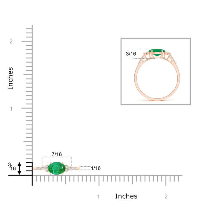 AA - Emerald / 0.75 CT / 14 KT Rose Gold