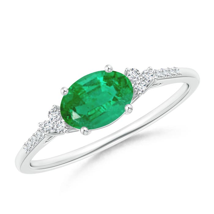 AA - Emerald / 0.75 CT / 14 KT White Gold