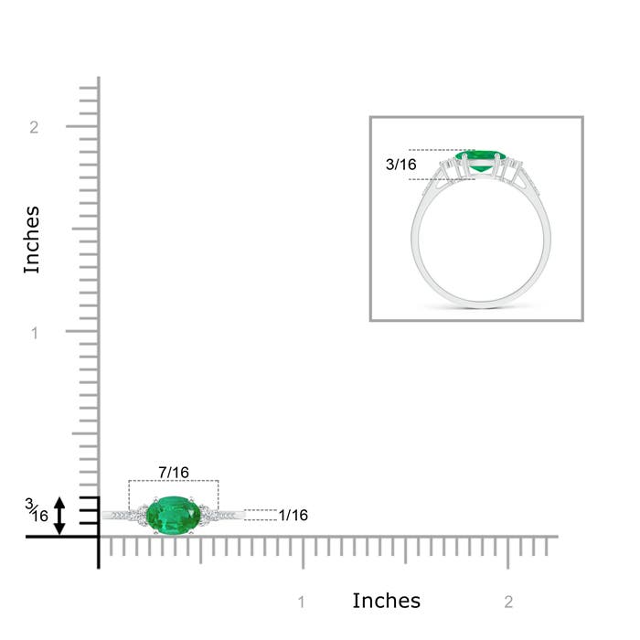 AA - Emerald / 0.75 CT / 14 KT White Gold