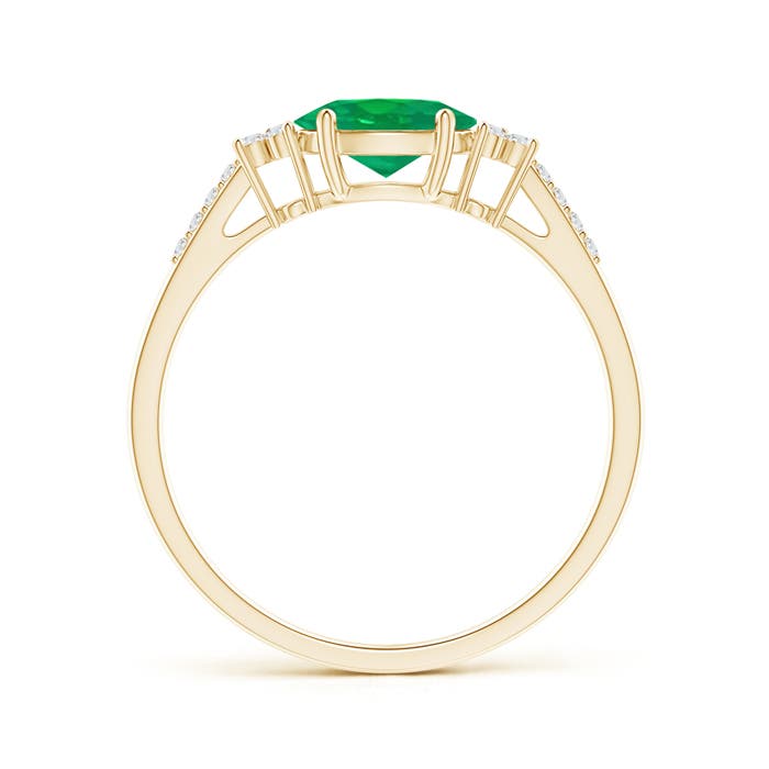 AA - Emerald / 0.75 CT / 14 KT Yellow Gold