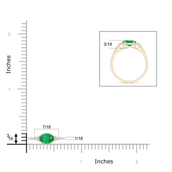 AA - Emerald / 0.75 CT / 14 KT Yellow Gold