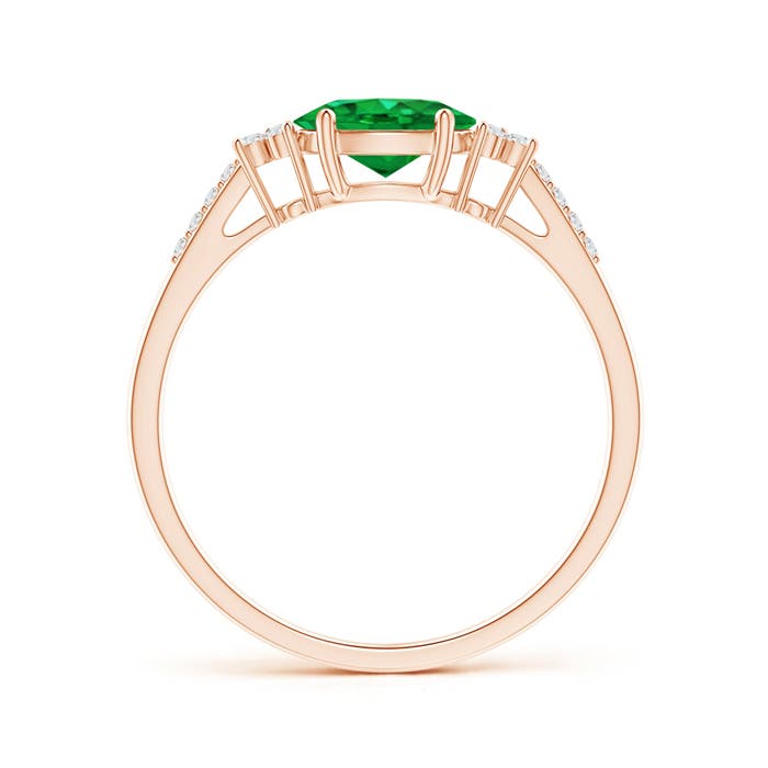 AAA - Emerald / 0.75 CT / 14 KT Rose Gold