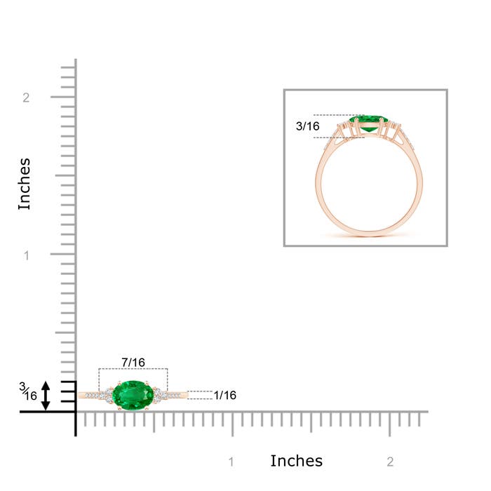 AAA - Emerald / 0.75 CT / 14 KT Rose Gold