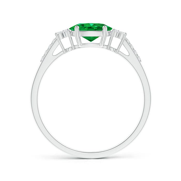 AAA - Emerald / 0.75 CT / 14 KT White Gold