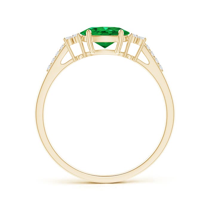 AAA - Emerald / 0.75 CT / 14 KT Yellow Gold