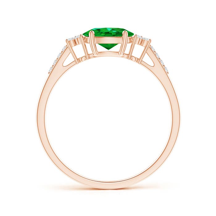 AAAA - Emerald / 0.75 CT / 14 KT Rose Gold