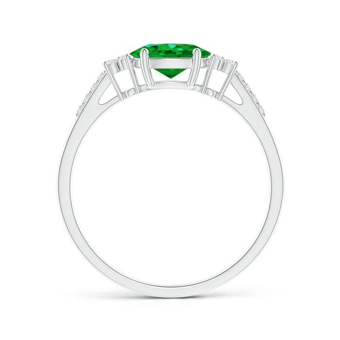 AAAA - Emerald / 0.75 CT / 14 KT White Gold