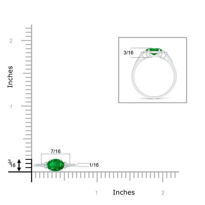 AAAA - Emerald / 0.75 CT / 14 KT White Gold