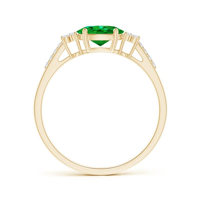 AAAA - Emerald / 0.75 CT / 14 KT Yellow Gold