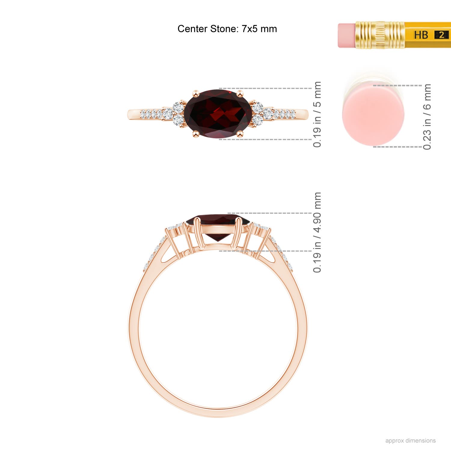 A - Garnet / 0.99 CT / 14 KT Rose Gold