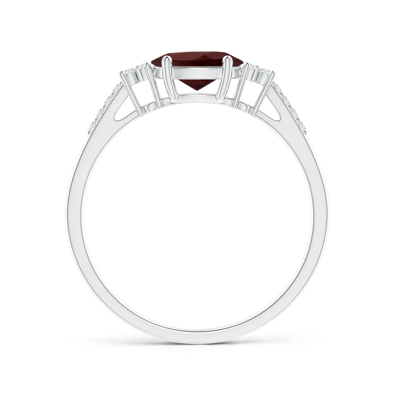 AA - Garnet / 0.99 CT / 14 KT White Gold