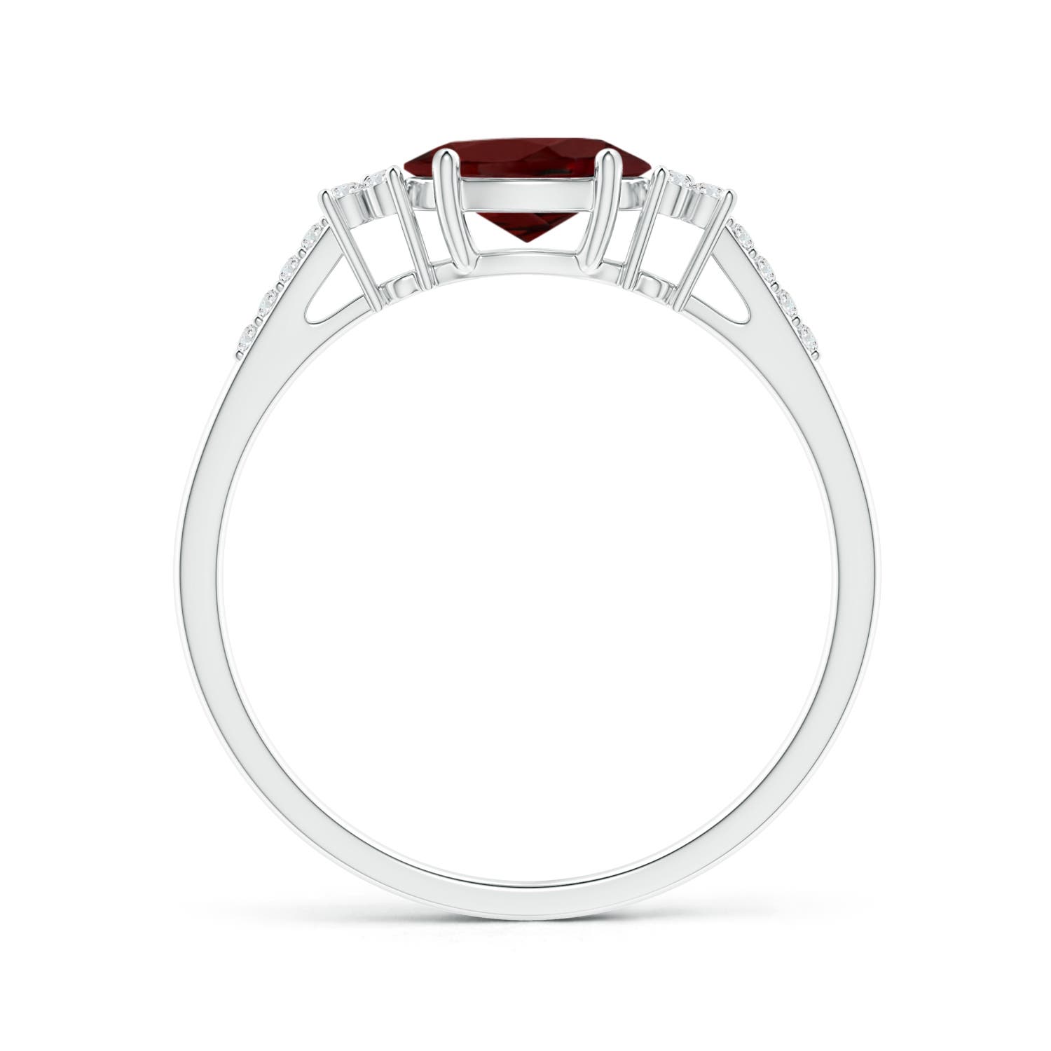 AAA - Garnet / 0.99 CT / 14 KT White Gold