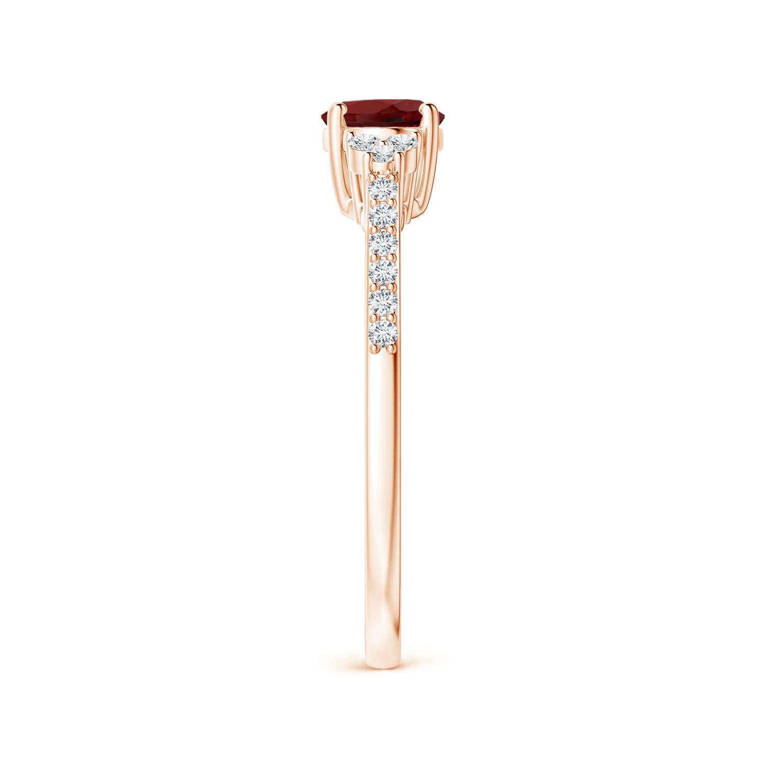 AAAA - Garnet / 0.99 CT / 14 KT Rose Gold