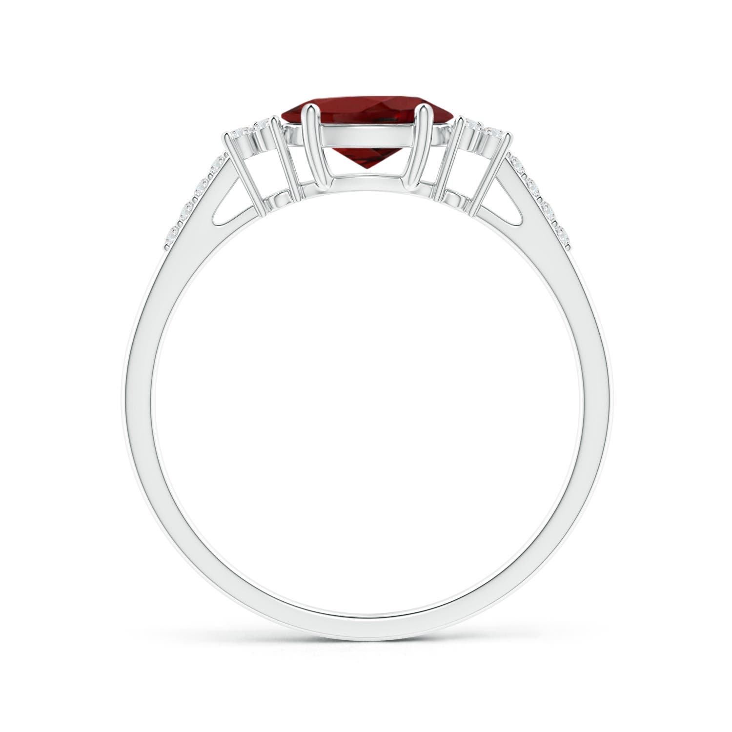 AAAA - Garnet / 0.99 CT / 14 KT White Gold