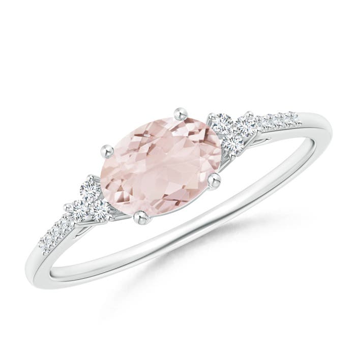 A - Morganite / 0.79 CT / 14 KT White Gold