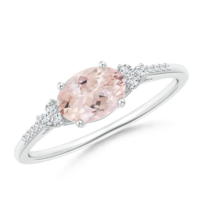 AA - Morganite / 0.79 CT / 14 KT White Gold