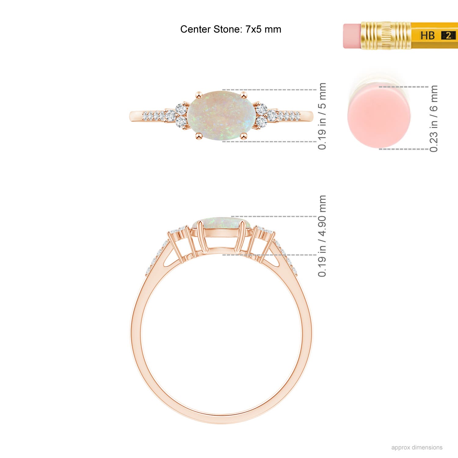 AA - Opal / 0.54 CT / 14 KT Rose Gold