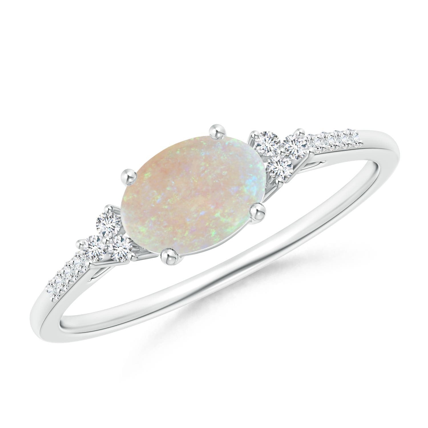 AA - Opal / 0.54 CT / 14 KT White Gold