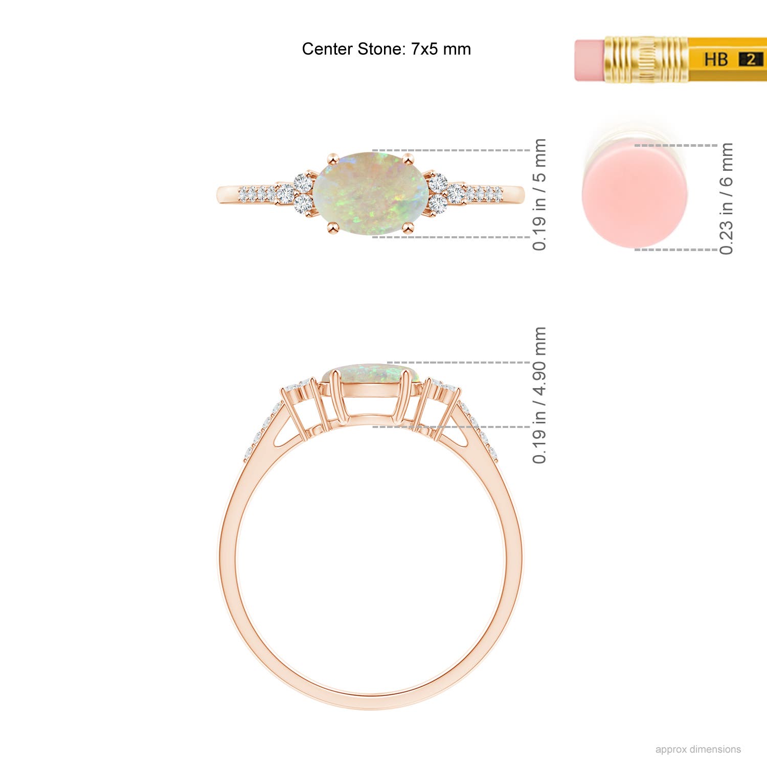 AAA - Opal / 0.54 CT / 14 KT Rose Gold