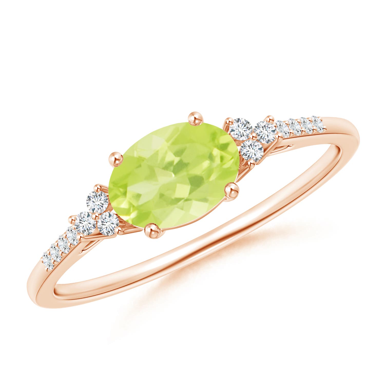 A - Peridot / 0.94 CT / 14 KT Rose Gold