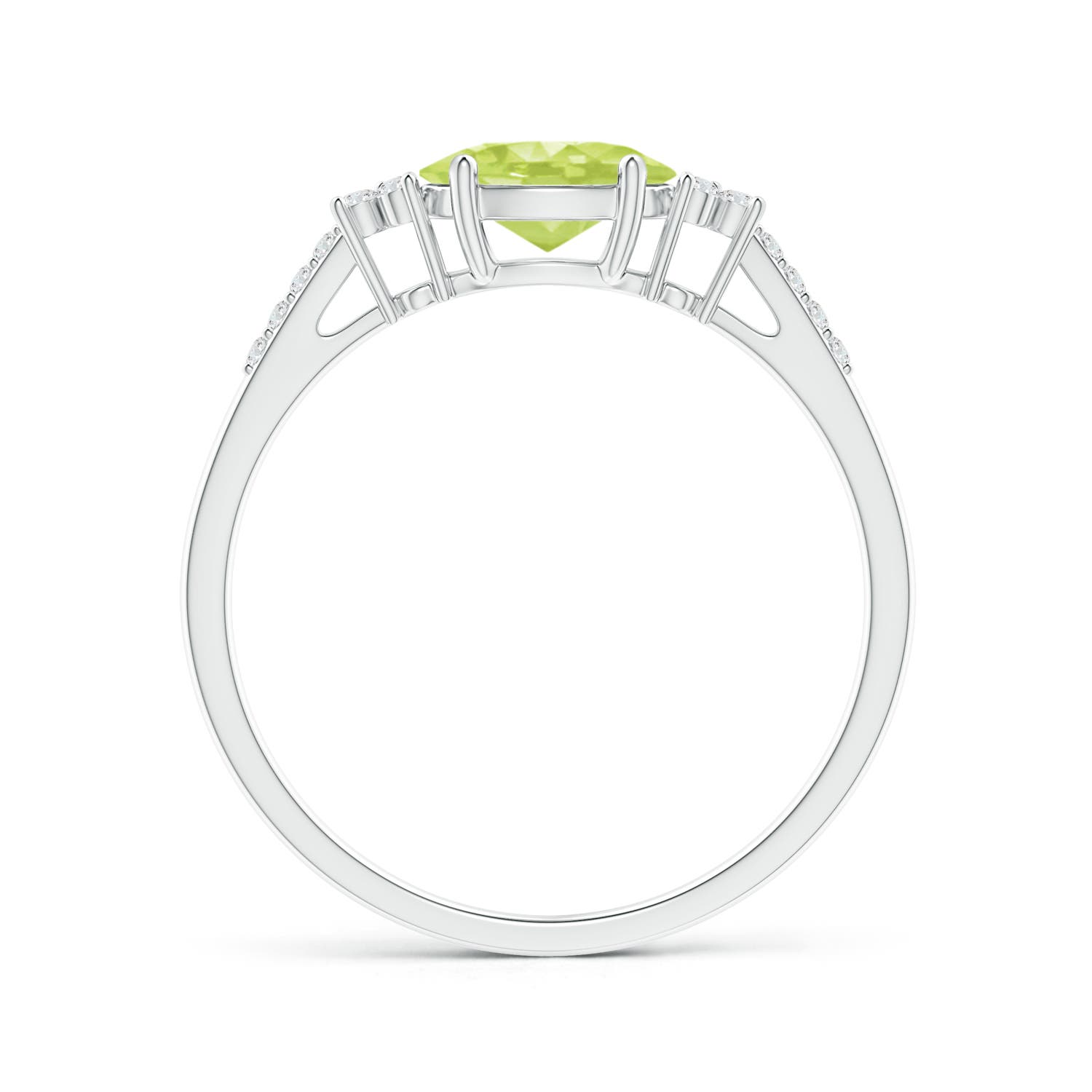 A - Peridot / 0.94 CT / 14 KT White Gold