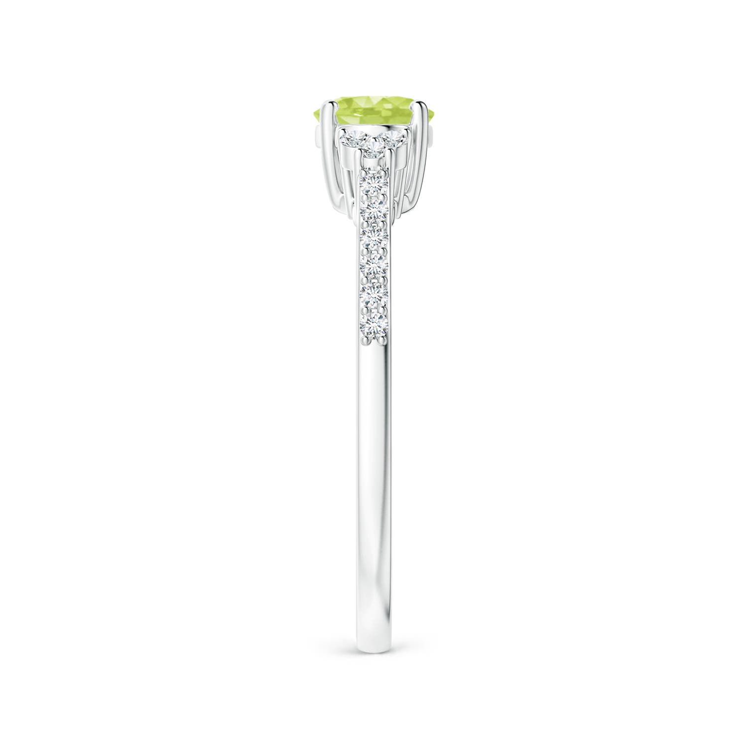 A - Peridot / 0.94 CT / 14 KT White Gold