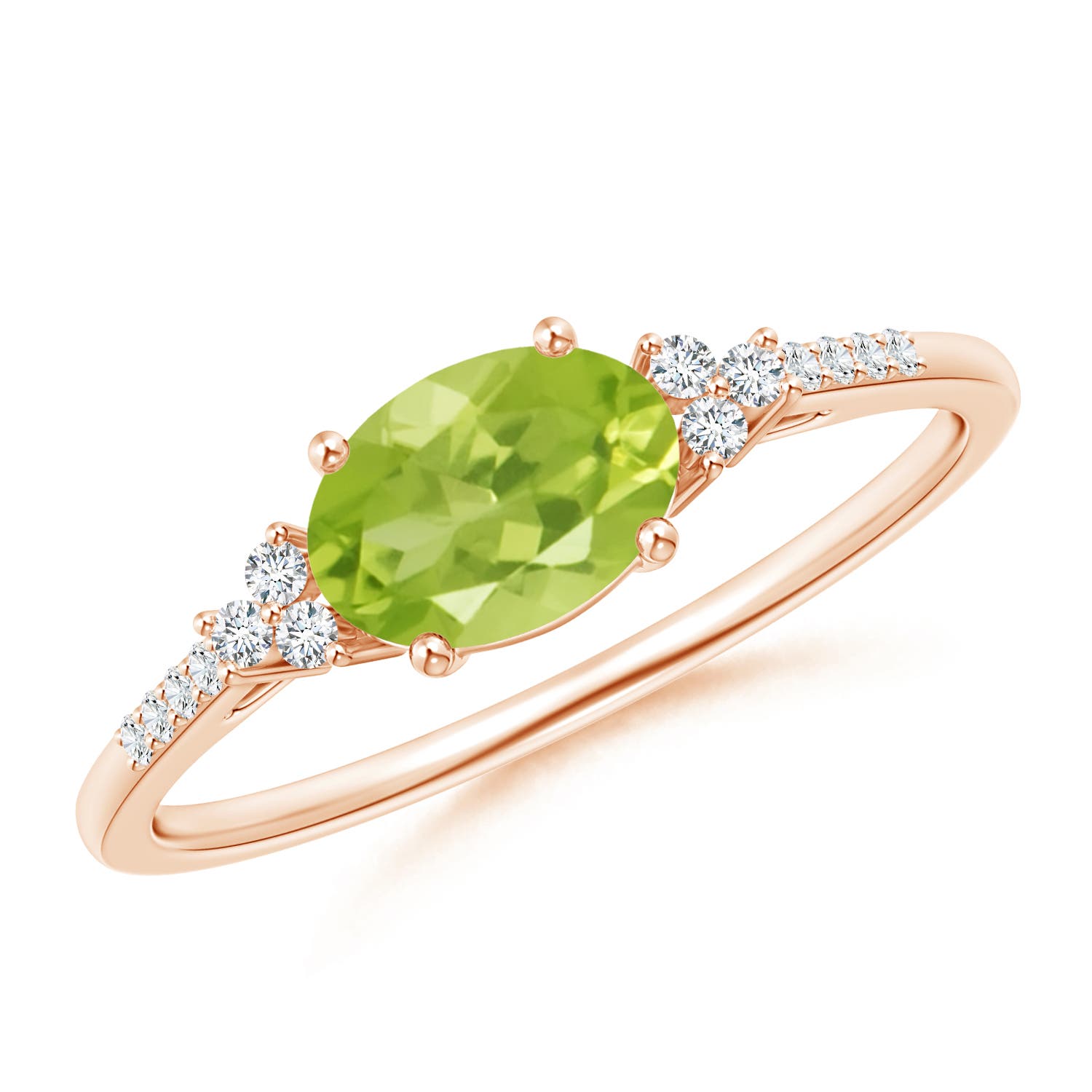 AA - Peridot / 0.94 CT / 14 KT Rose Gold