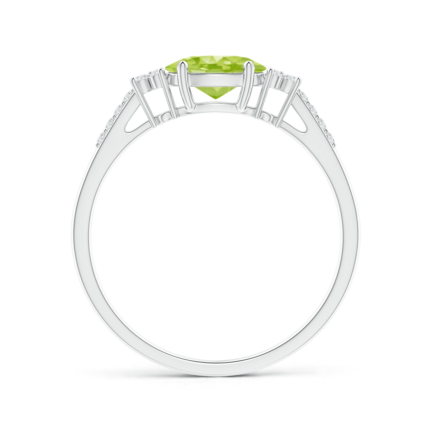 AA - Peridot / 0.94 CT / 14 KT White Gold