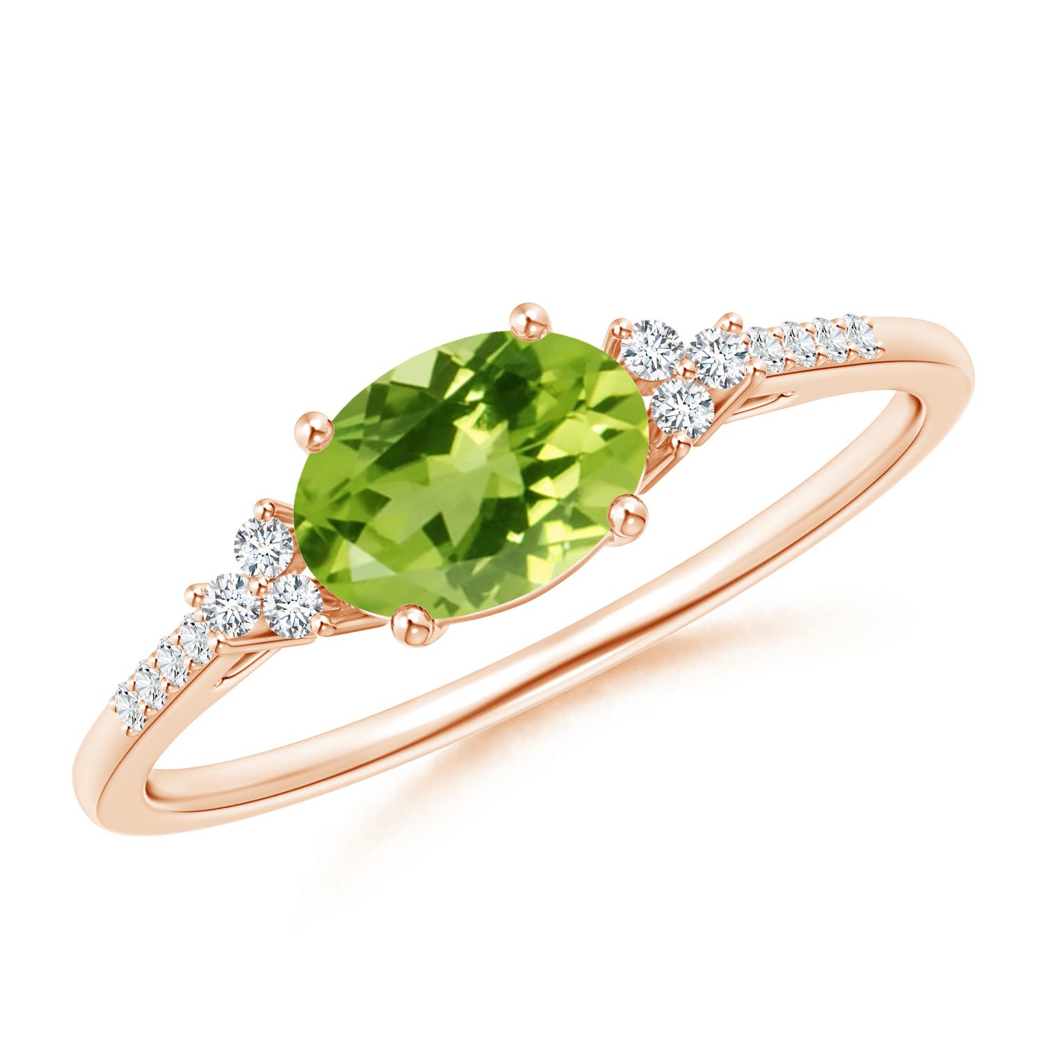 AAA - Peridot / 0.94 CT / 14 KT Rose Gold