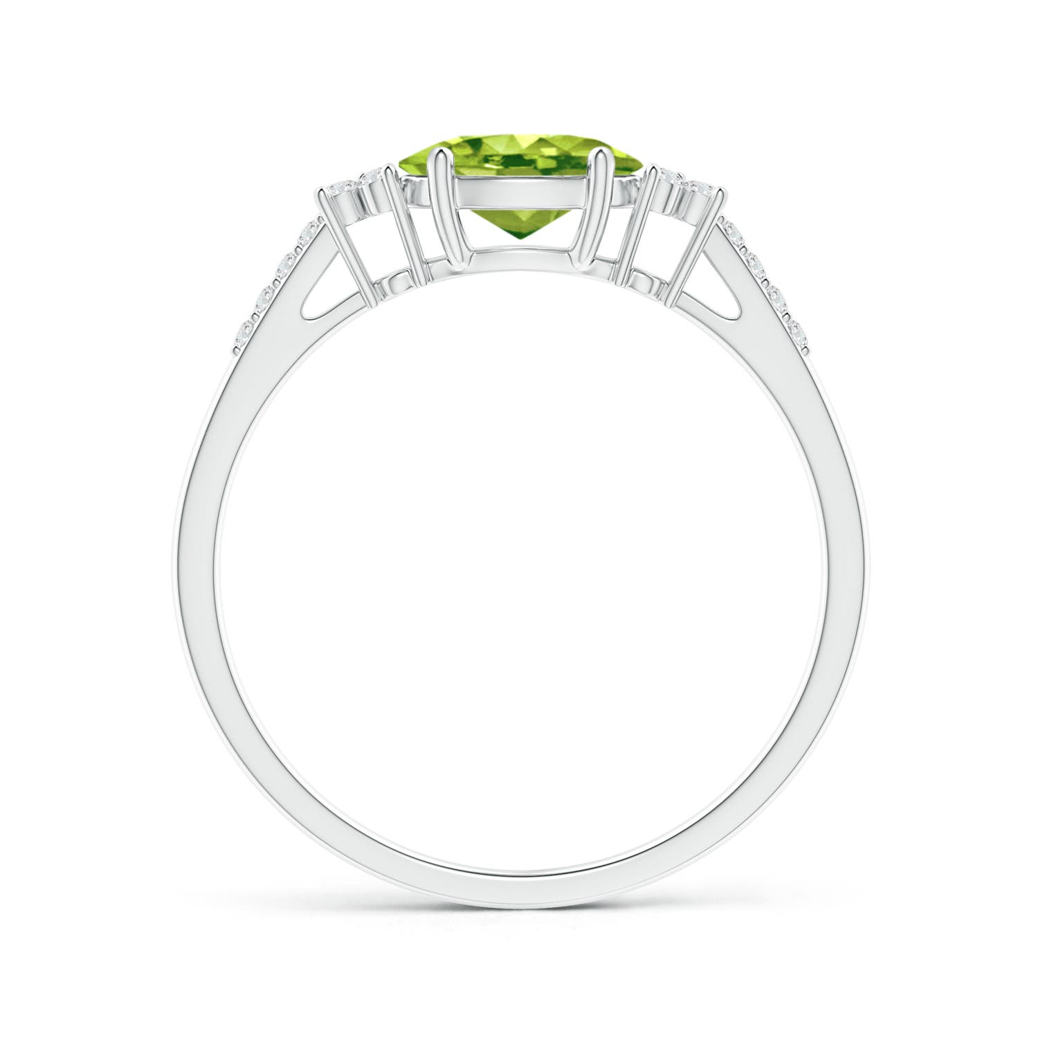 AAA - Peridot / 0.94 CT / 14 KT White Gold