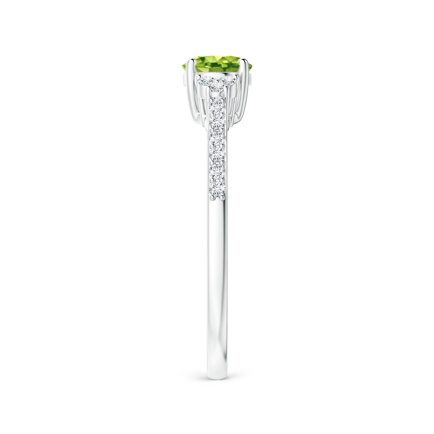 AAA - Peridot / 0.94 CT / 14 KT White Gold