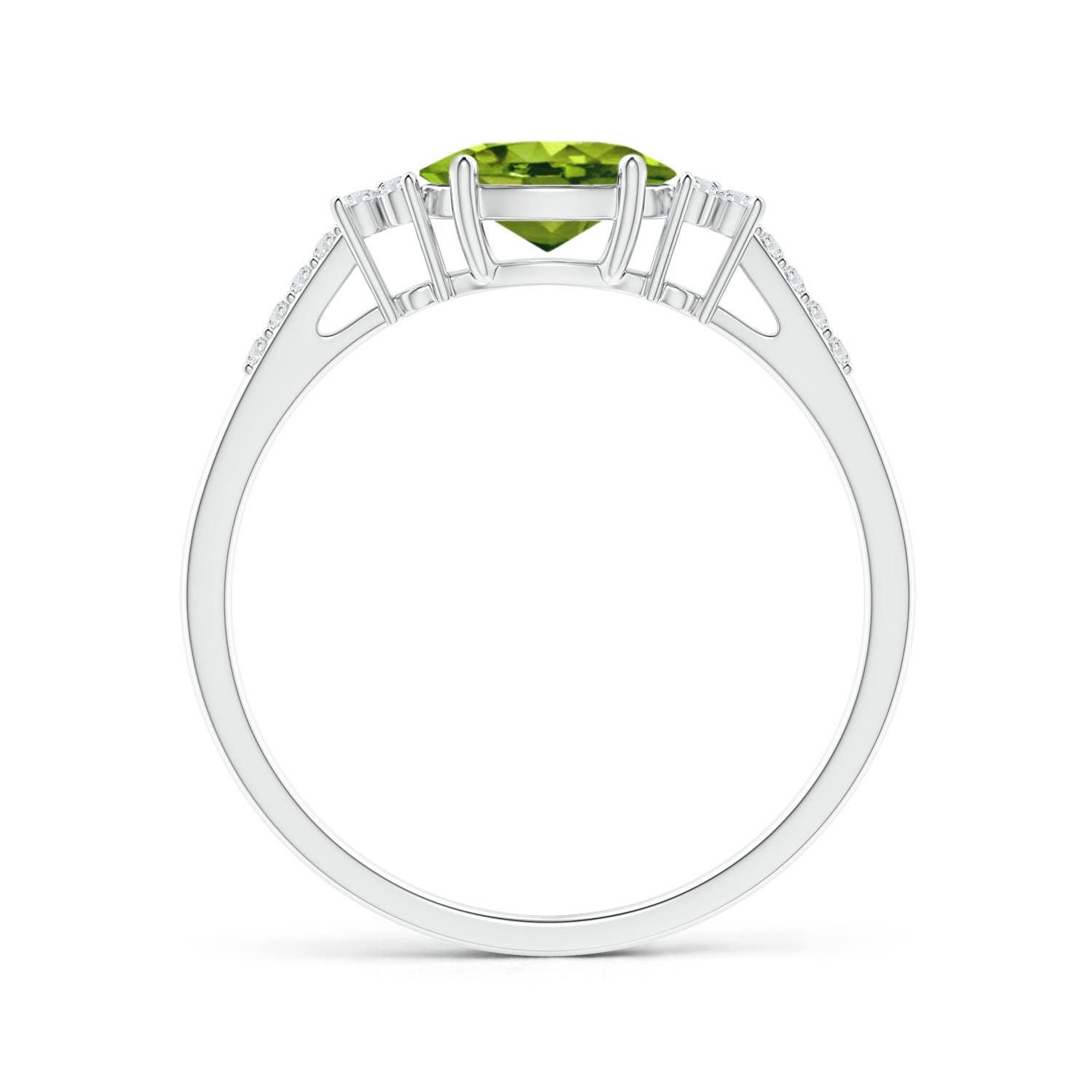 AAAA - Peridot / 0.94 CT / 14 KT White Gold